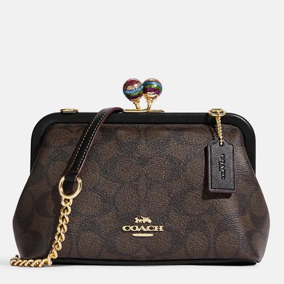 Coach Bags Coach Nora Kisslock Crossbody In Signature Canvas With